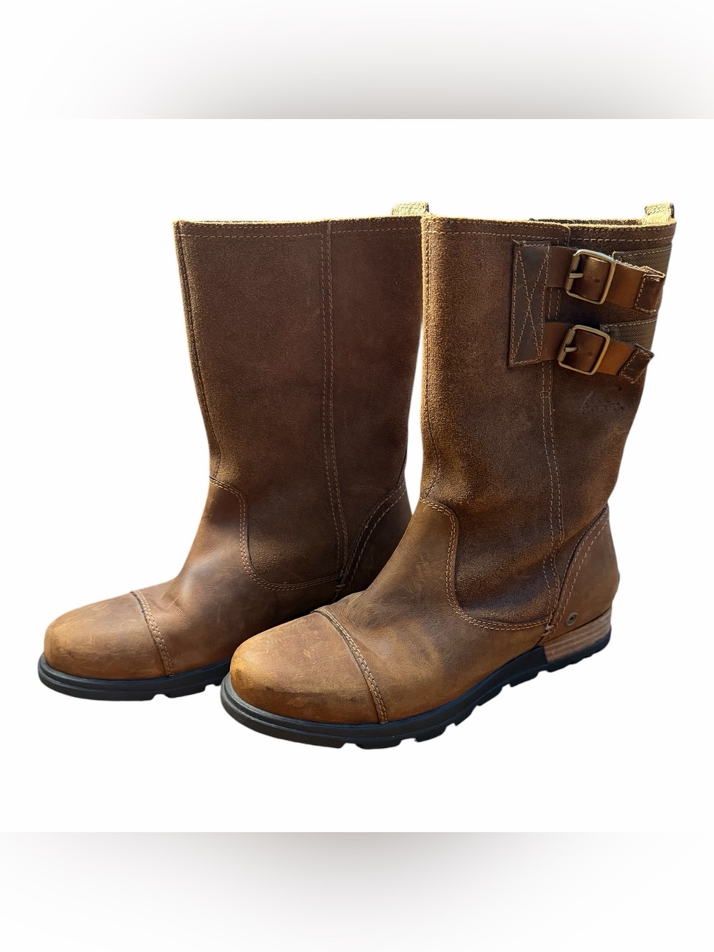 SOREL Women's Major Pull On Brown Leather Oiled Suede Boots Size US 7.5